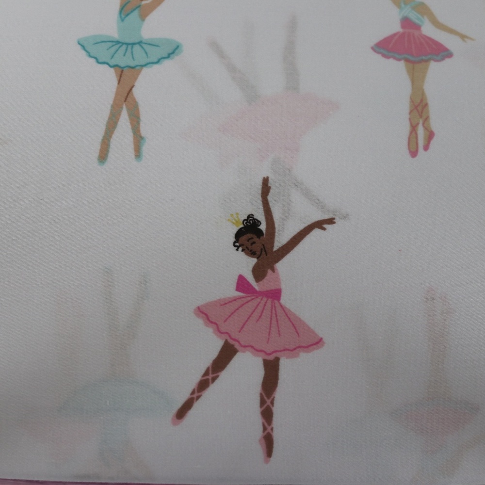 NICOLE MILLER HOME KIDS BALLERINA FULL SHEET SET - PINK/GREEN/WHITE - 4PC - Picture 6 of 7